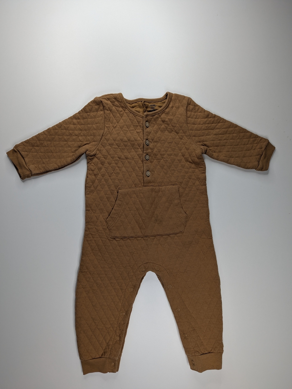 George Quilted Brown One-Piece Footie